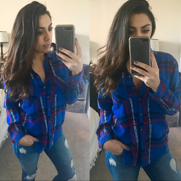 Urban Outfitters Tops - Blue flannel Urban Outfitters Tops - Blue flannel